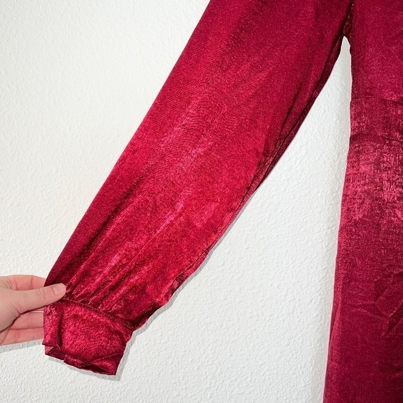 NWT Andree by Unit Long Sleeve Maroon Maxi Dress women's size medium - Picture 4 of 10